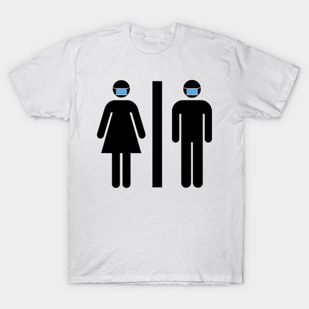 Washroom Sign Symbol Face Mask T-Shirt by Nalidsa